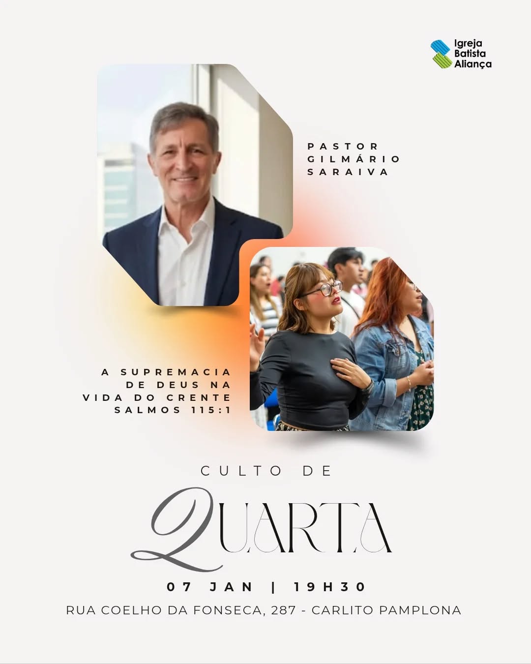 Culto de Doutrina e Oração, vamos juntos aprender de Deus!