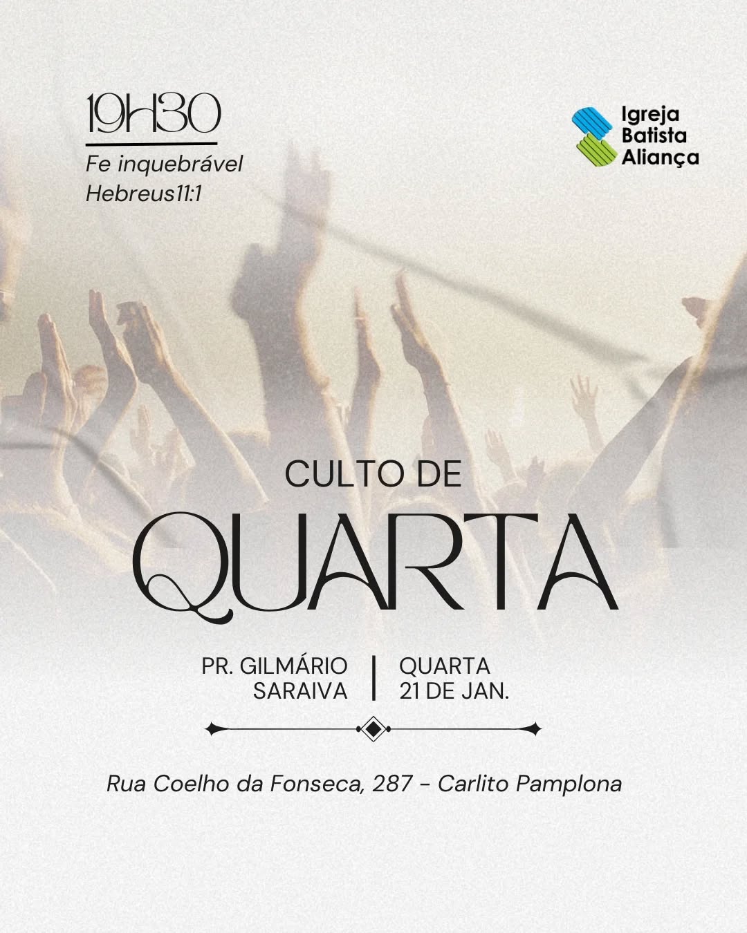 Culto de Quarta,  Doutrina, louvor e oração!