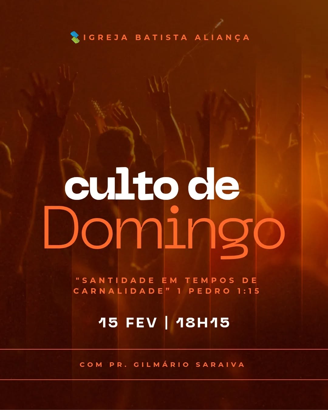 Vem pro culto hoje, vem adorar com a gente! 📖🎶🙏🏼😍