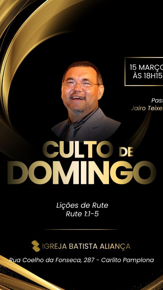 Culto de Louvor e Adoração 18h15 🥰

Você vem?