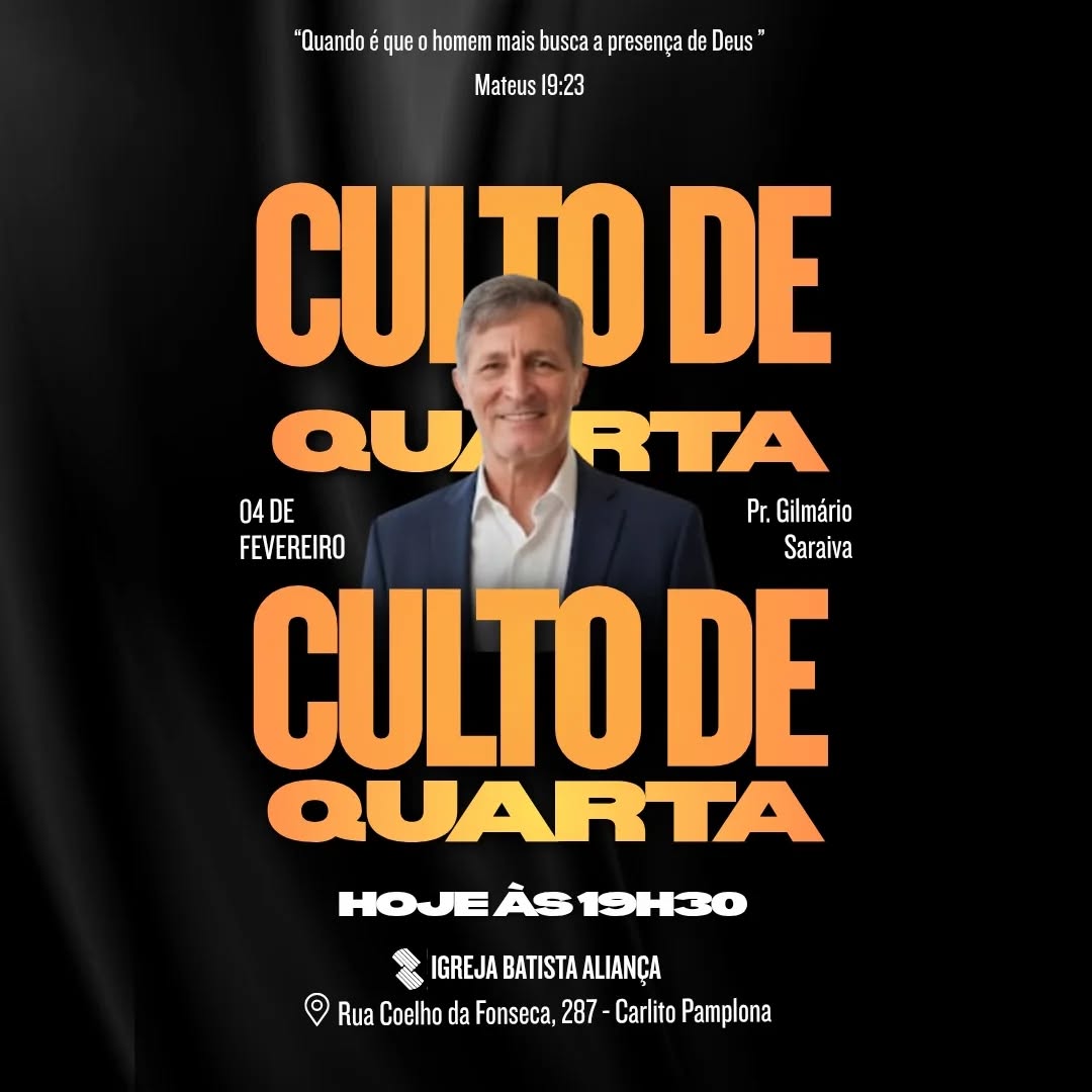 Culto de Doutrina e Oração, vem ser abençoado com conhecimento da palavra de Deus! vem?