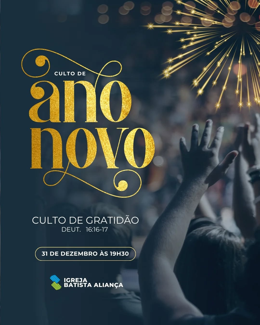 Culto de gratidão, ven hoje celebrarmos ao nosso Deus todas as bênçãos derramada esse ano!! 📖🎶🙏🏼🙌✨️🎉