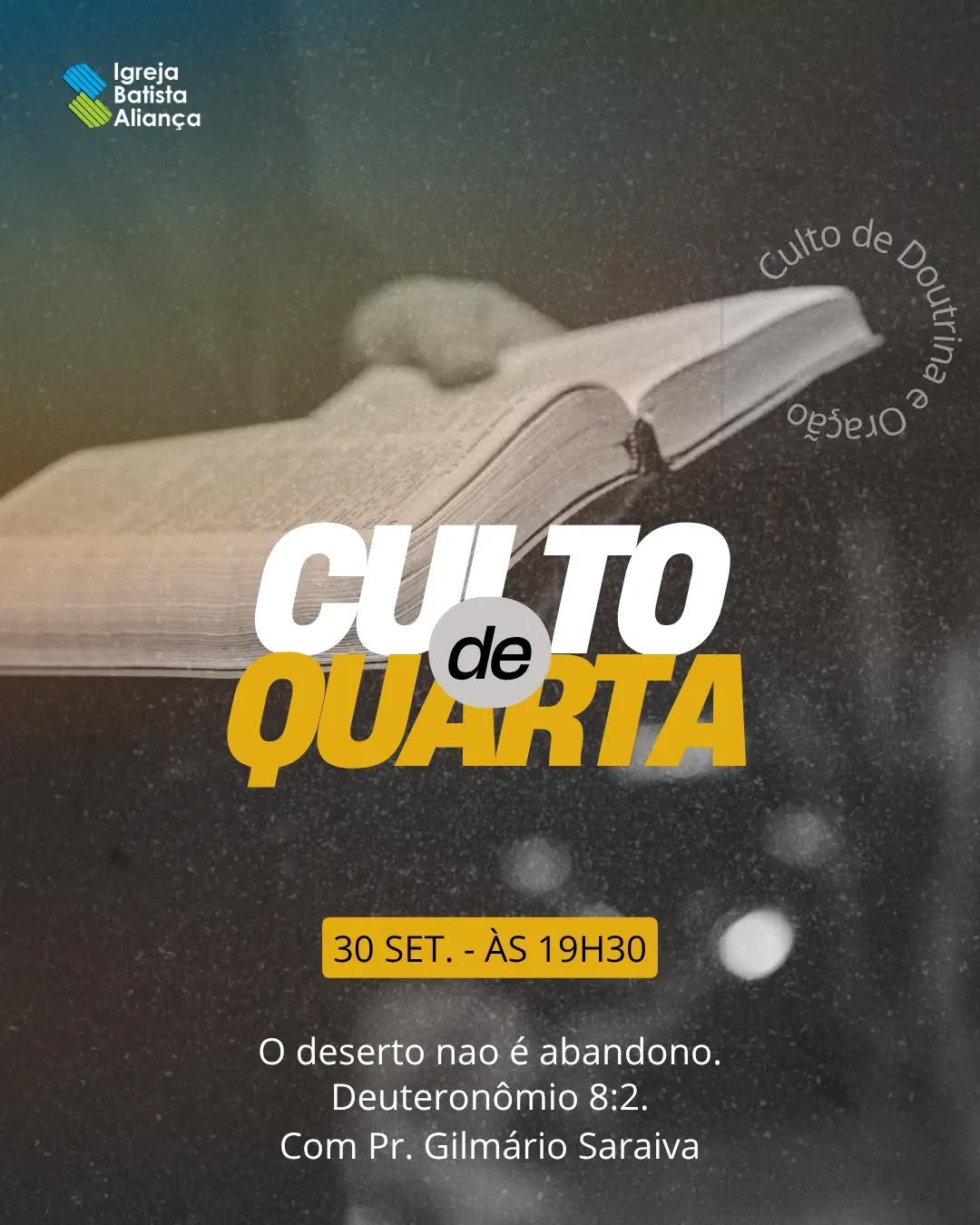 Venha para culto hoje, vem aprender da palavra e crescer espiritualmente! 📖🙌🏻