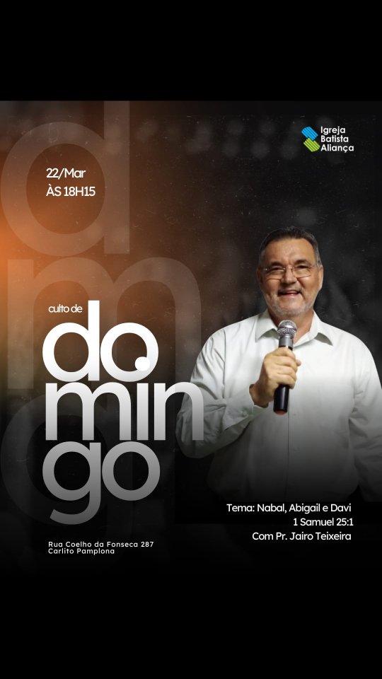 Hoje, 18H15. Você vem? 

Estamos ansiosos por sua presença 🥰

#cultodecelebração #ibaliancacp #cultodedomingo