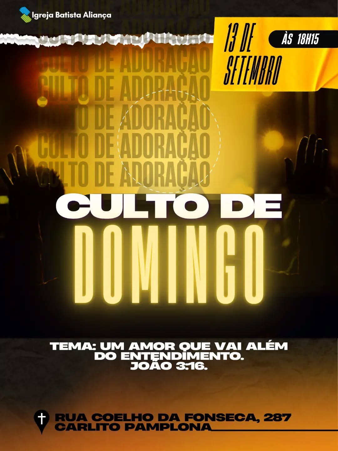 Vem pra adoração ao nosso amado Deus! Vem?